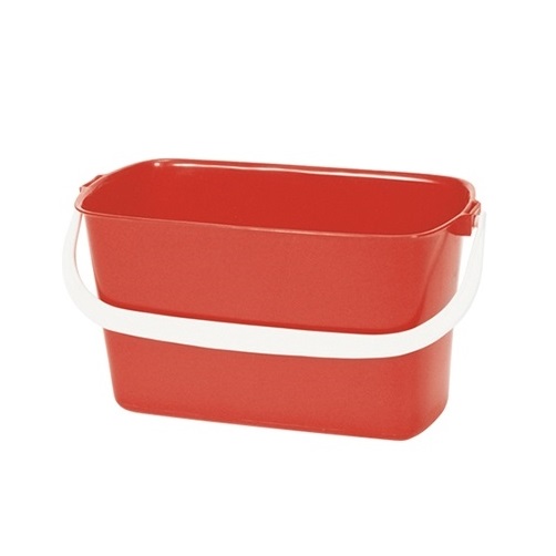 Oválný úklidový kbelík, červený