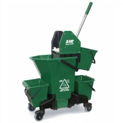 Vozík lze dovybavit až třemi závěsnými kbelíky pro navýšení kapacity úložného prostoru.